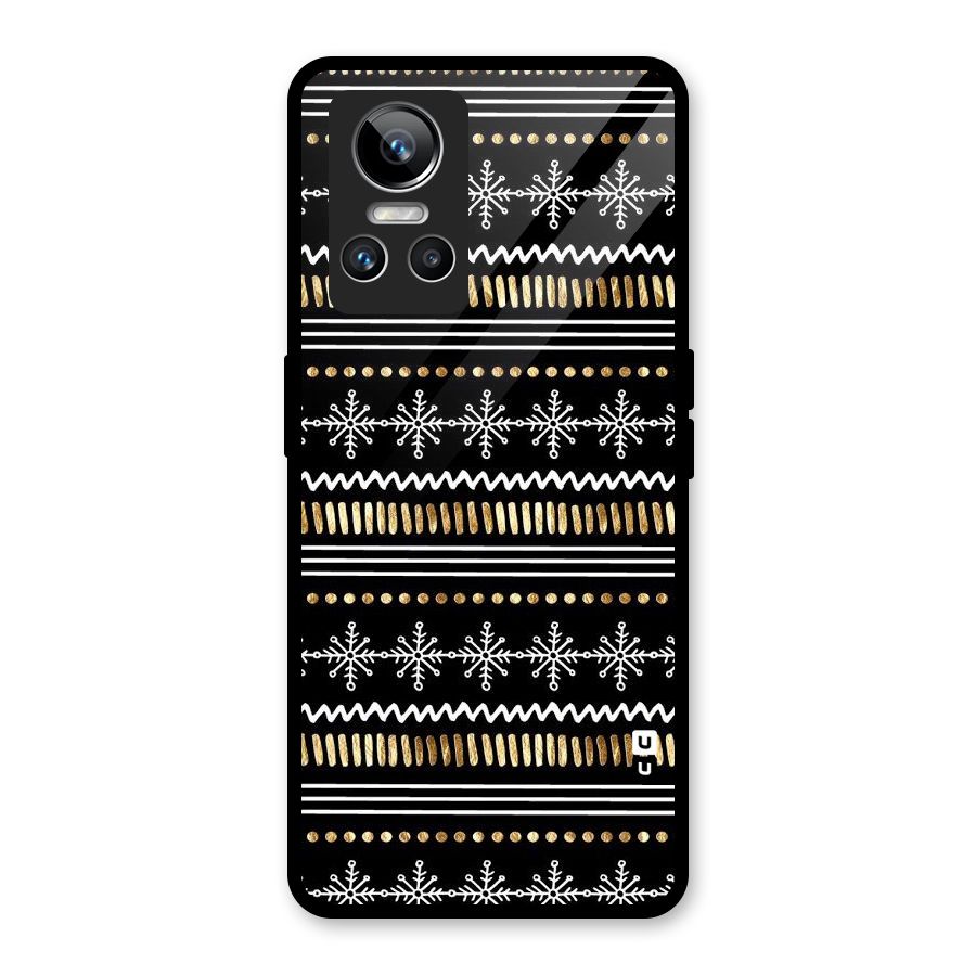 Snowflakes Gold Glass Back Case for Realme GT Neo 3