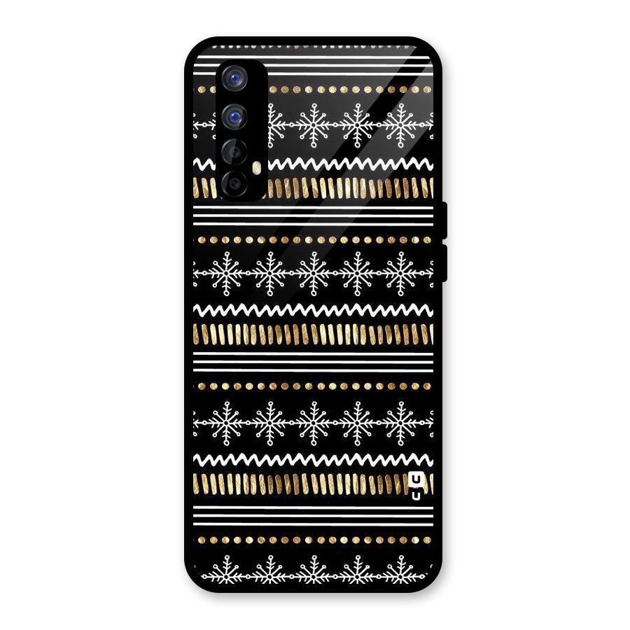 Snowflakes Gold Glass Back Case for Realme Narzo 20 Pro