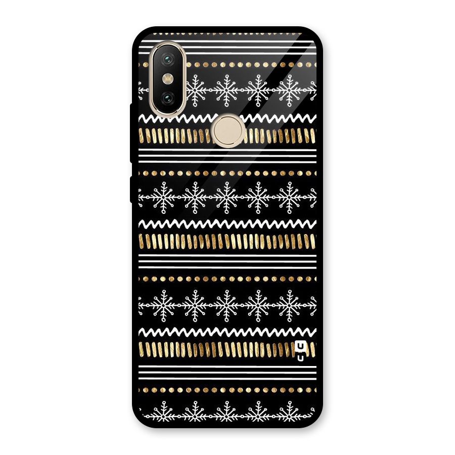 Snowflakes Gold Glass Back Case for Redmi A2