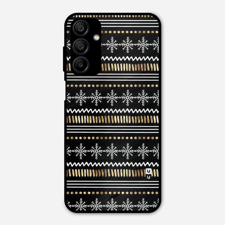 Snowflakes Gold Metal Back Case for Galaxy A15 5G