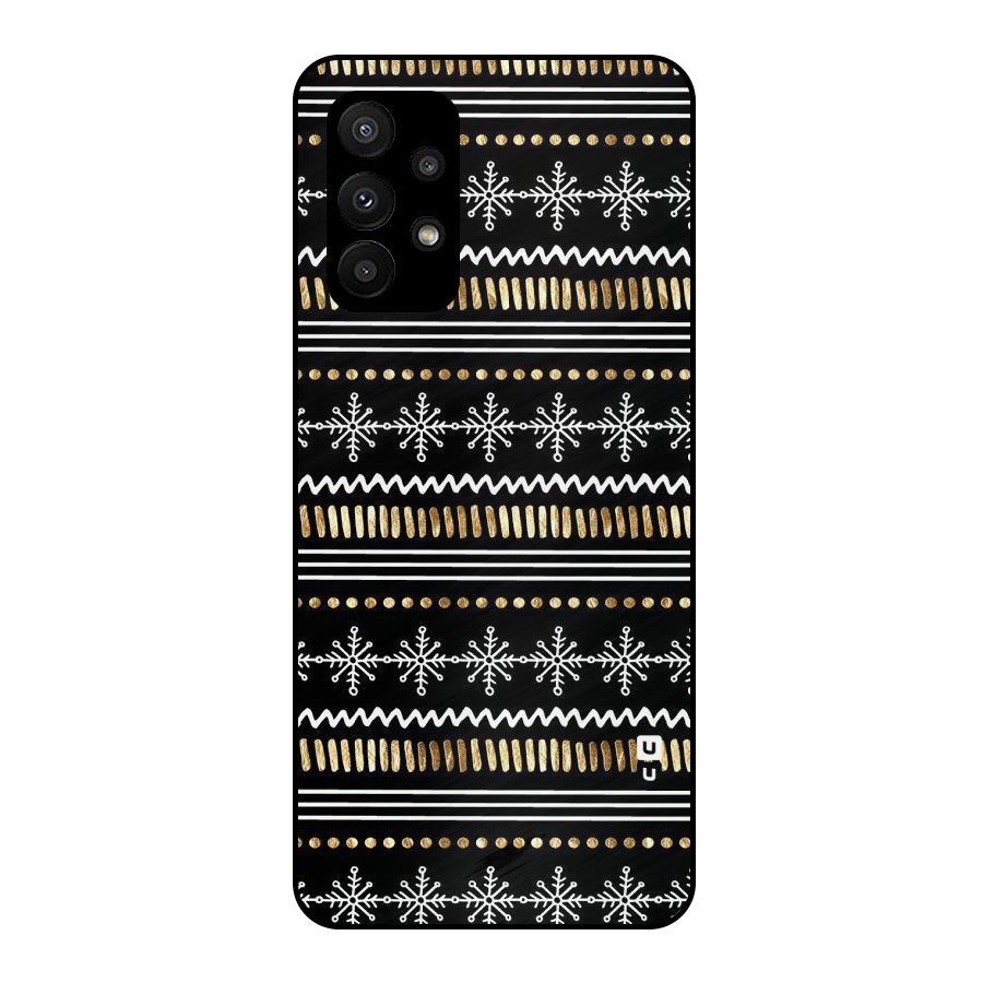 Snowflakes Gold Metal Back Case for Galaxy A23