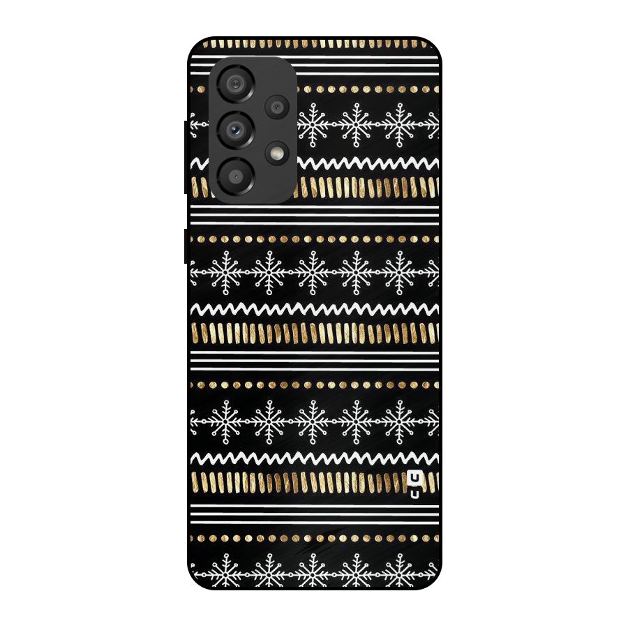 Snowflakes Gold Metal Back Case for Galaxy A33 5G