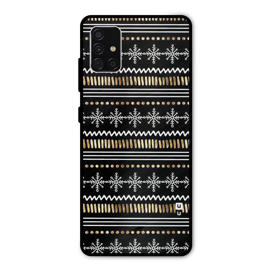 Snowflakes Gold Metal Back Case for Galaxy A51