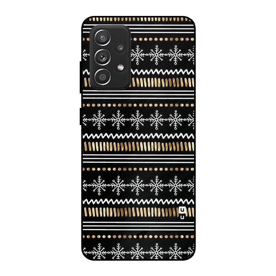 Snowflakes Gold Metal Back Case for Galaxy A52s 5G