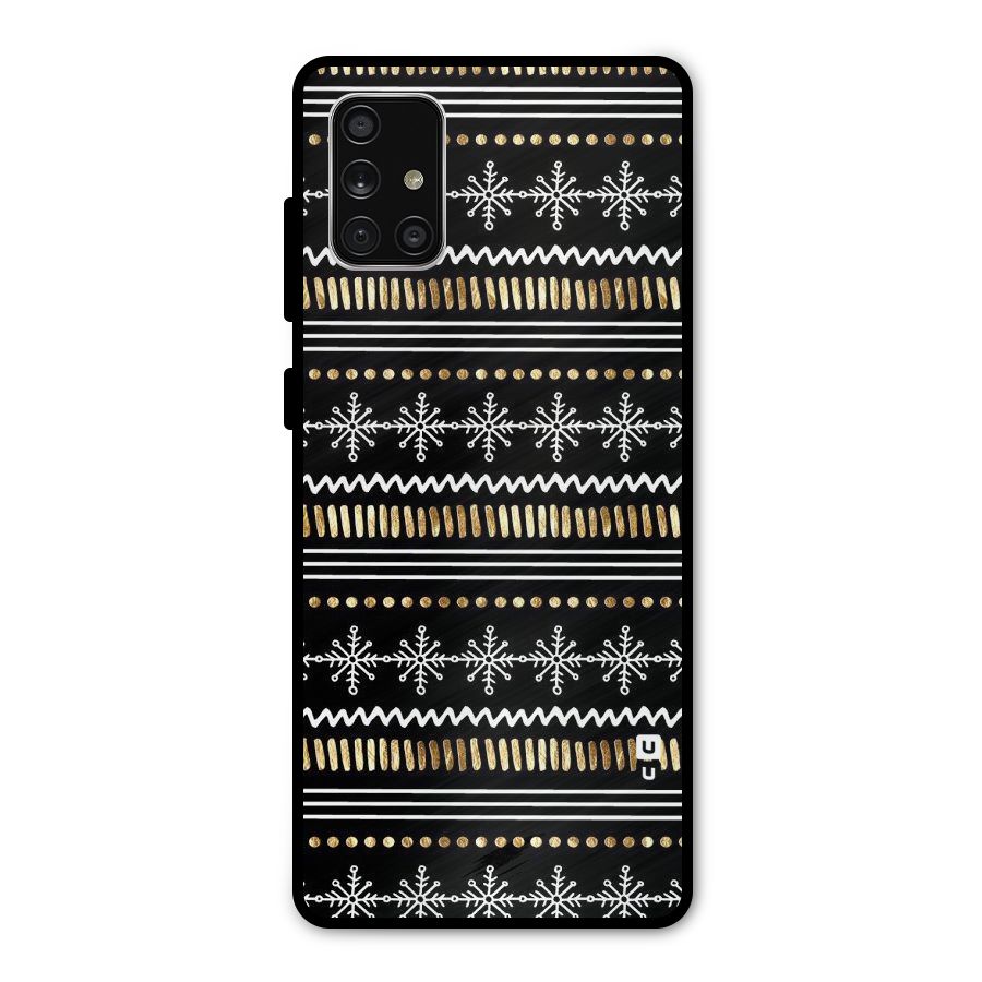 Snowflakes Gold Metal Back Case for Galaxy A71