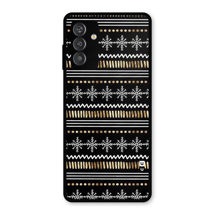 Snowflakes Gold Metal Back Case for Galaxy F13