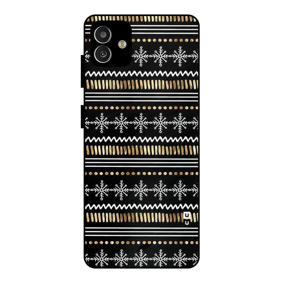 Snowflakes Gold Metal Back Case for Galaxy M13 5G