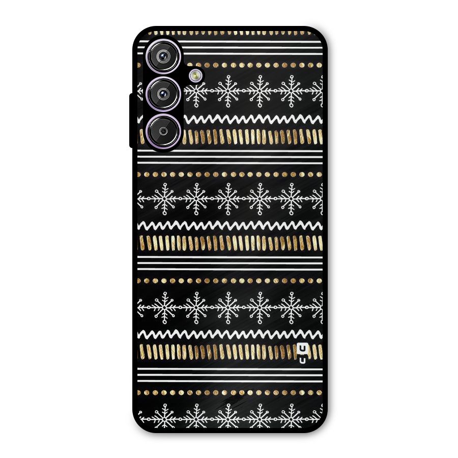 Snowflakes Gold Metal Back Case for Galaxy M15