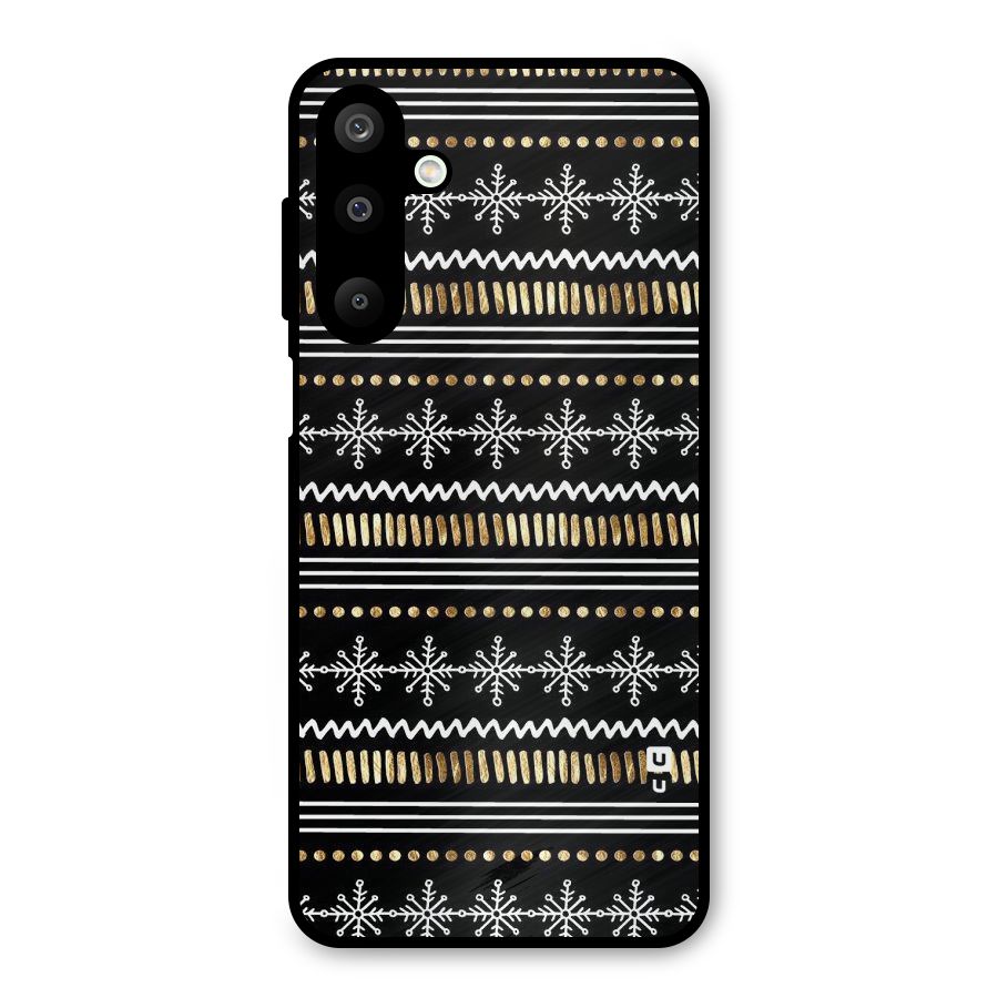 Snowflakes Gold Metal Back Case for Galaxy M16