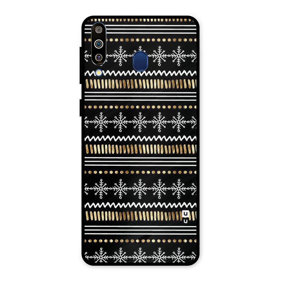 Snowflakes Gold Metal Back Case for Galaxy M30