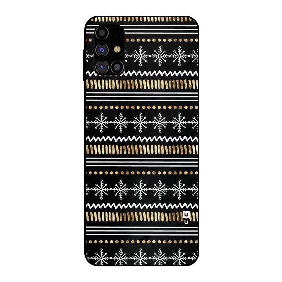 Snowflakes Gold Metal Back Case for Galaxy M31s