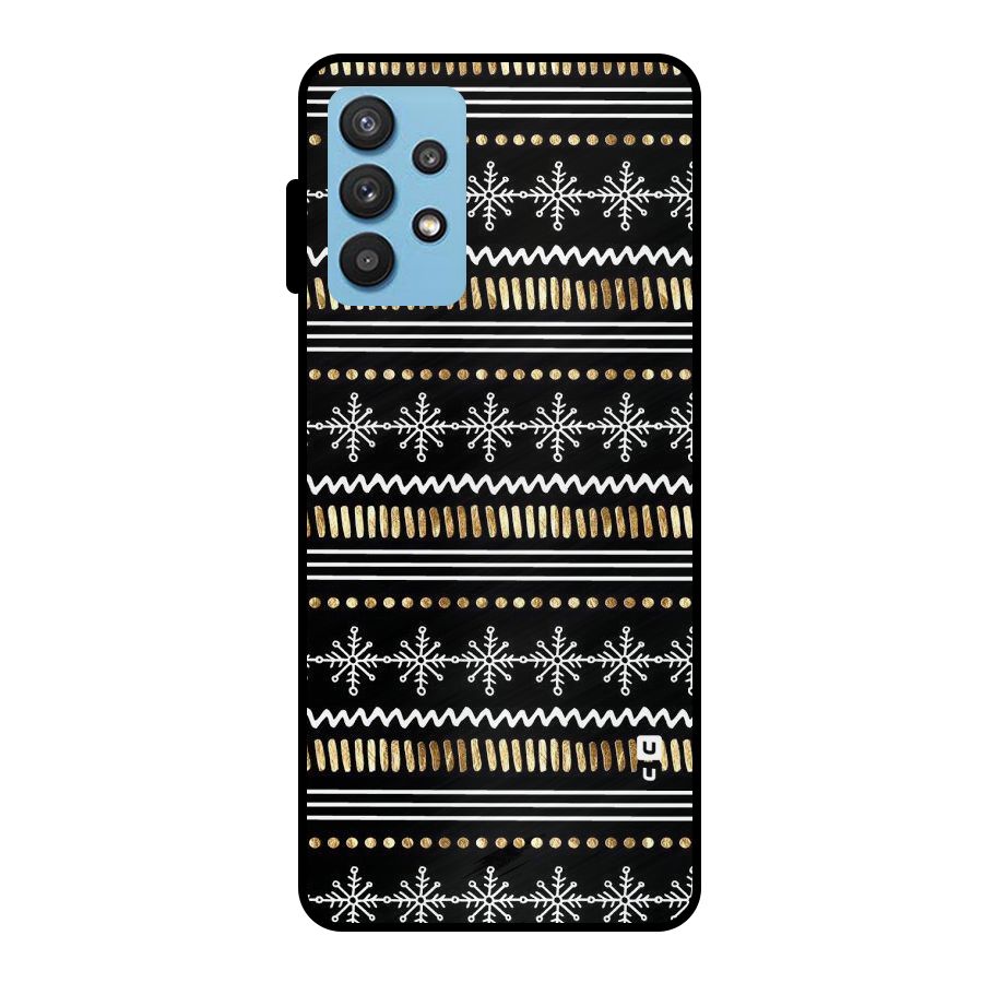 Snowflakes Gold Metal Back Case for Galaxy M32 5G