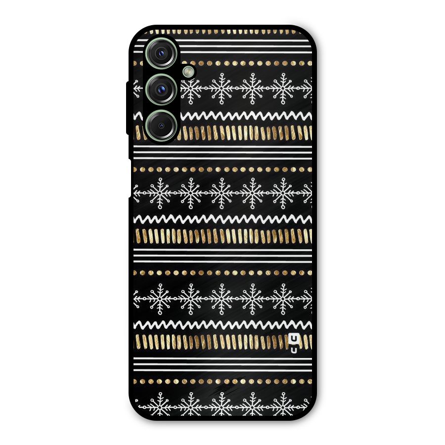 Snowflakes Gold Metal Back Case for Galaxy M34