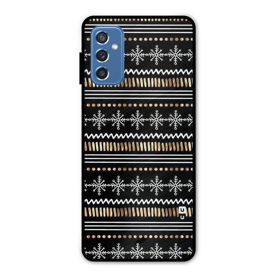 Snowflakes Gold Metal Back Case for Galaxy M52 5G
