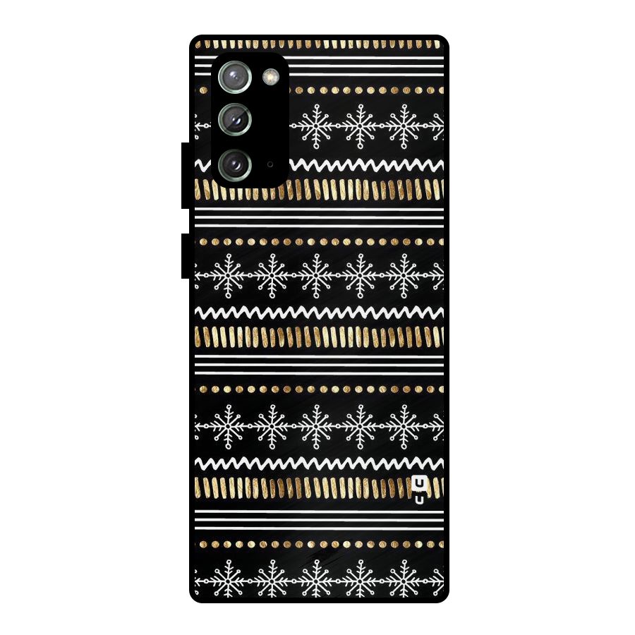Snowflakes Gold Metal Back Case for Galaxy Note 20