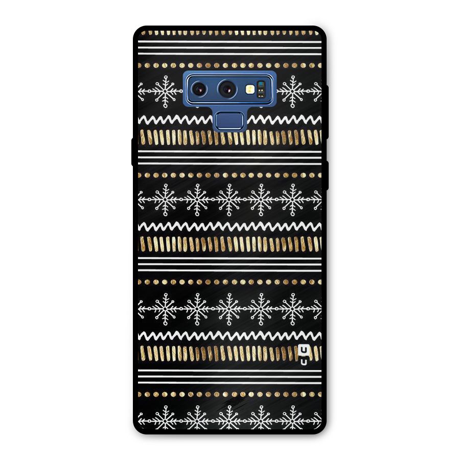 Snowflakes Gold Metal Back Case for Galaxy Note 9