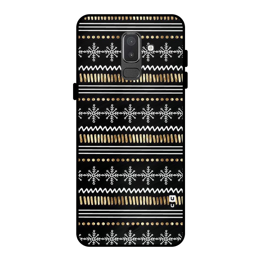 Snowflakes Gold Metal Back Case for Galaxy On8 (2018)