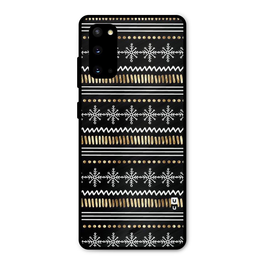 Snowflakes Gold Metal Back Case for Galaxy S20