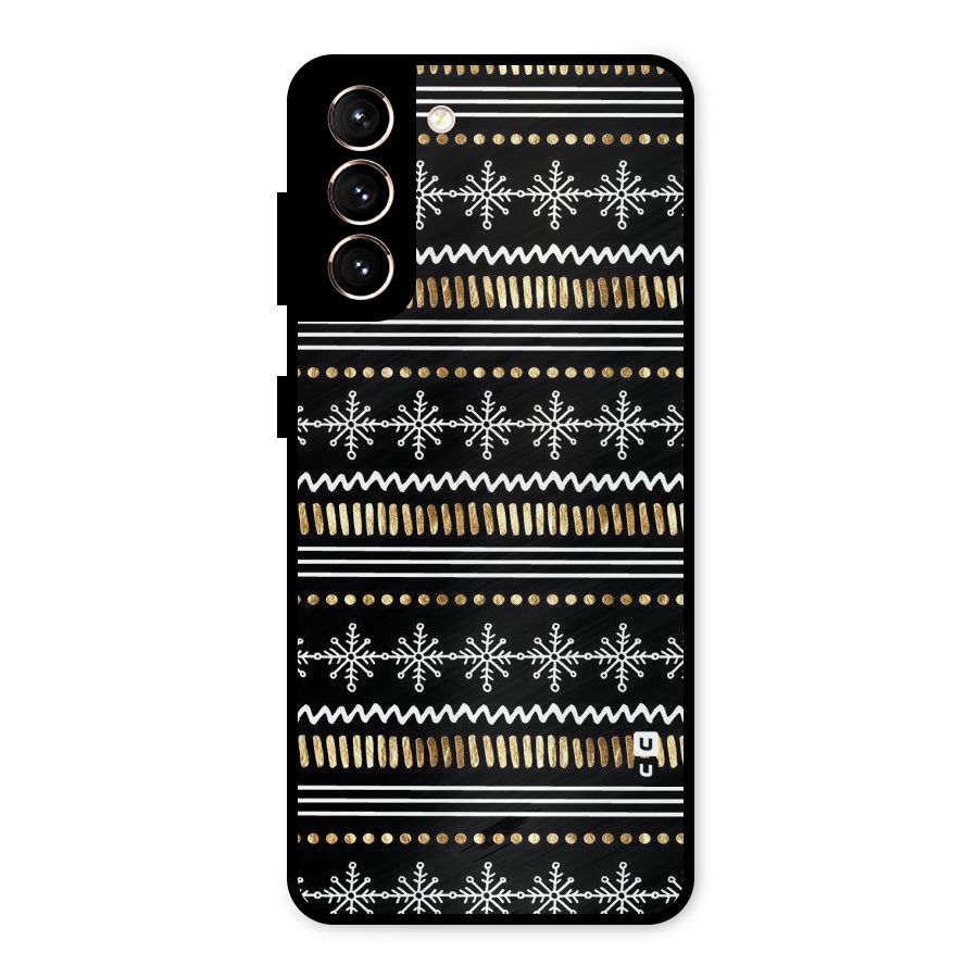 Snowflakes Gold Metal Back Case for Galaxy S21 5G