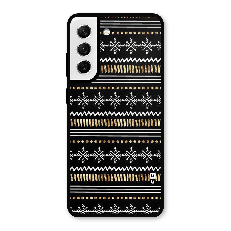 Snowflakes Gold Metal Back Case for Galaxy S21 FE 5G