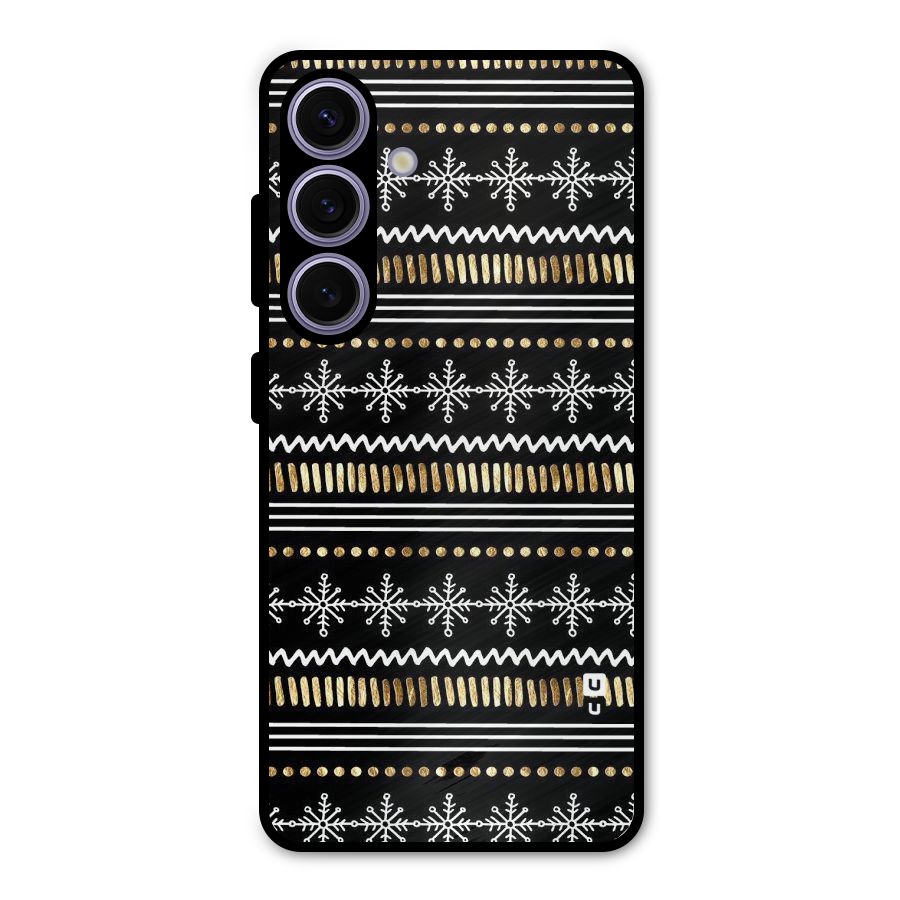 Snowflakes Gold Metal Back Case for Galaxy S24