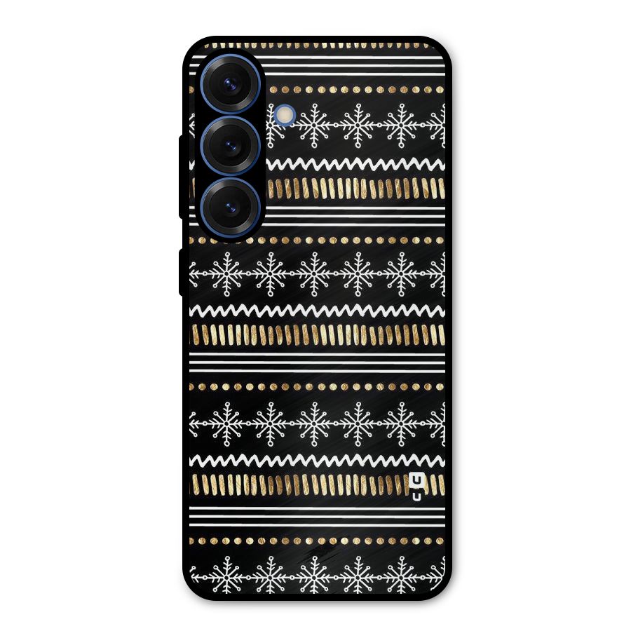 Snowflakes Gold Metal Back Case for Galaxy S25