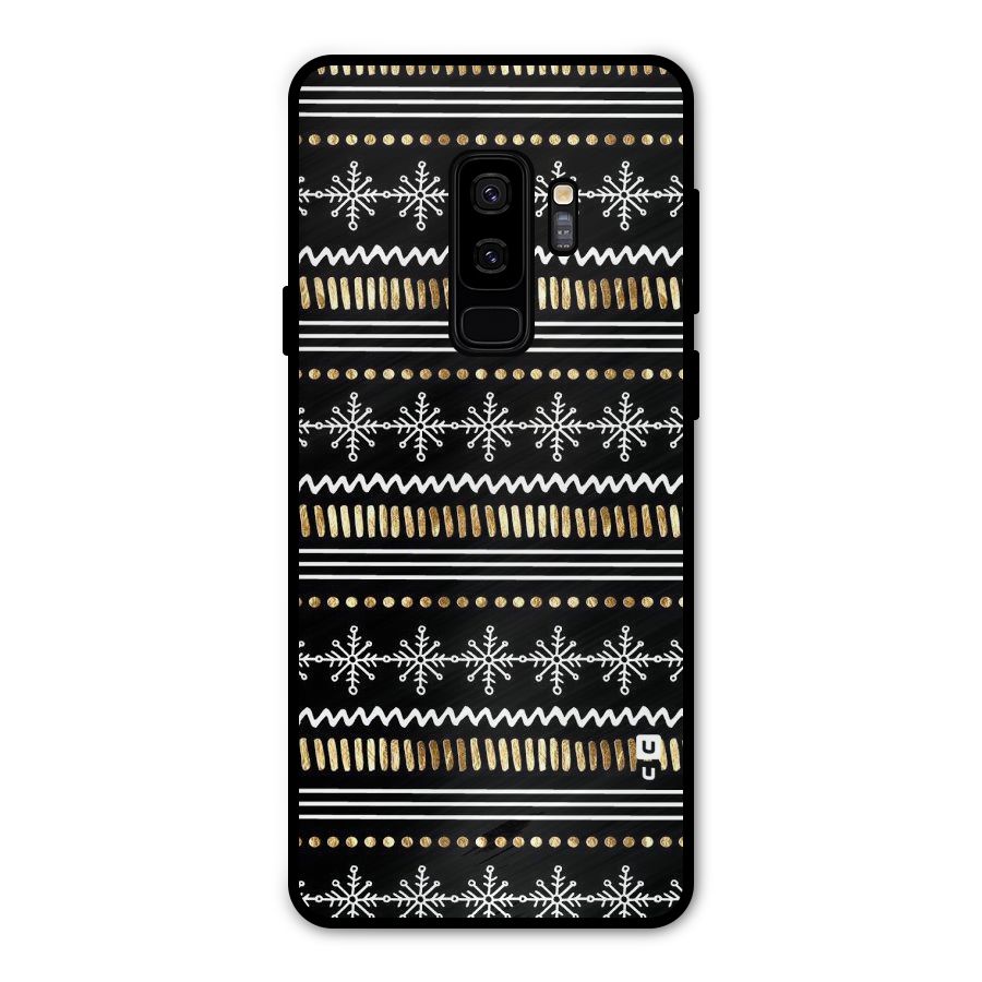 Snowflakes Gold Metal Back Case for Galaxy S9 Plus