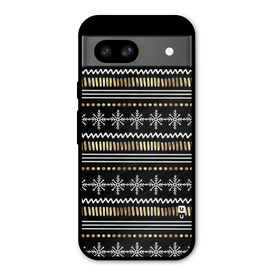 Snowflakes Gold Metal Back Case for Google Pixel 8a