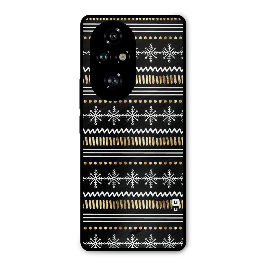 Snowflakes Gold Metal Back Case for Honor 200 Pro