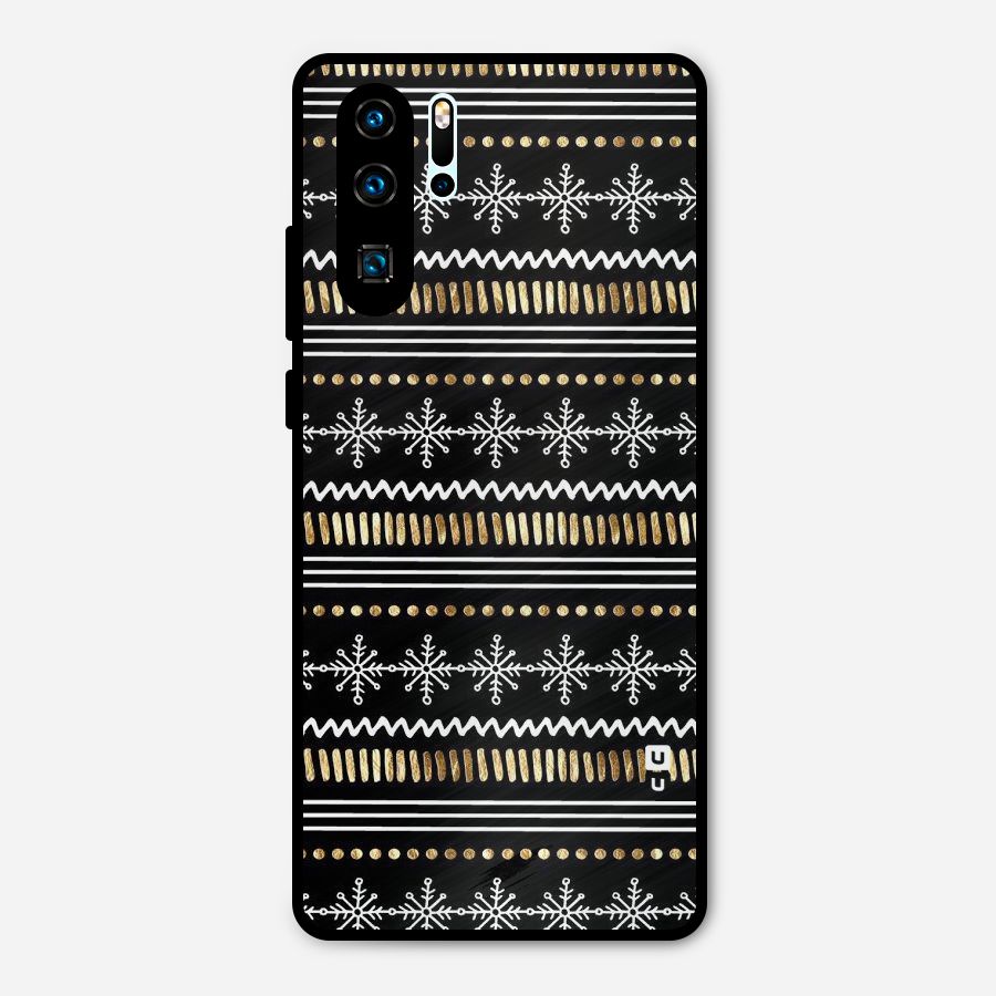 Snowflakes Gold Metal Back Case for Huawei P30 Pro