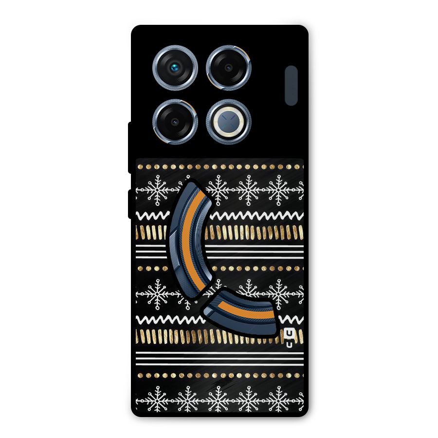 Snowflakes Gold Metal Back Case for Infinix GT 20 Pro