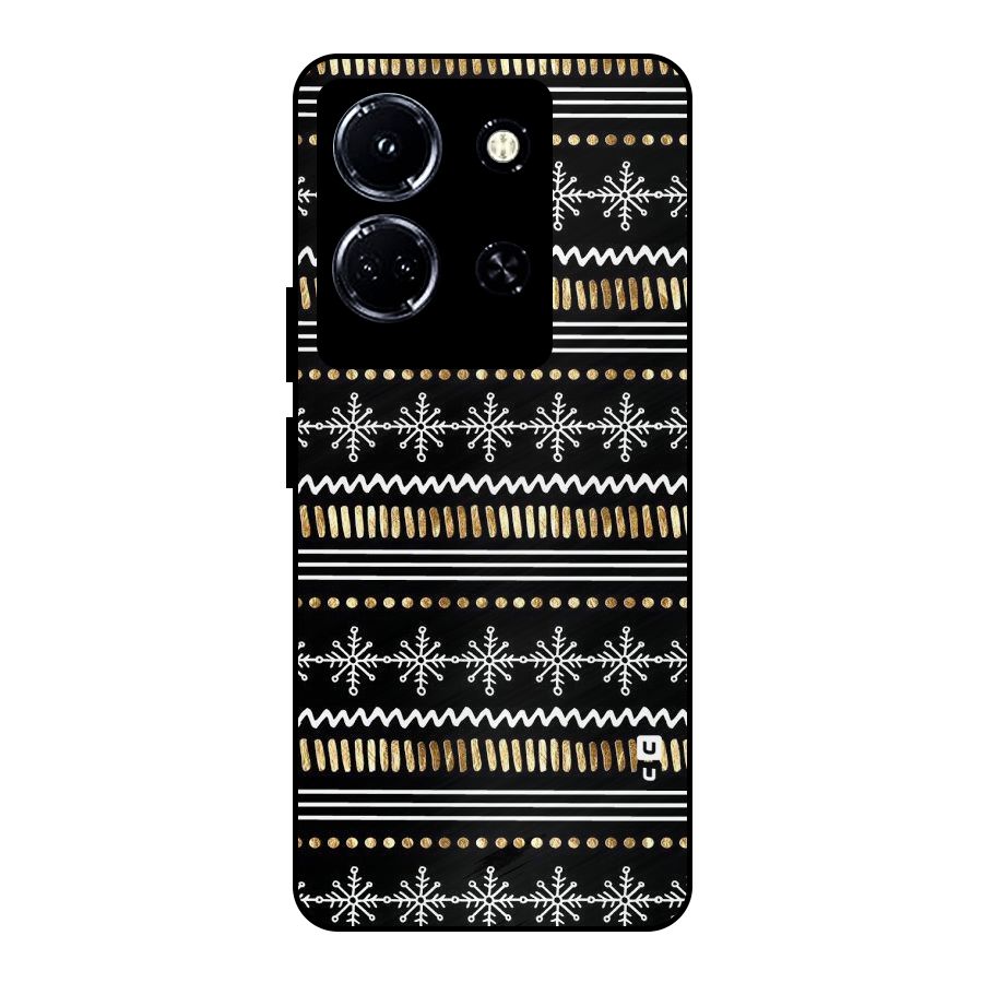 Snowflakes Gold Metal Back Case for Infinix Note 30 5G