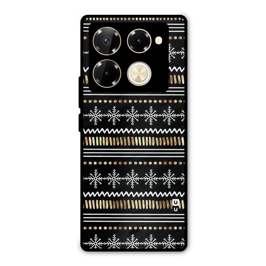 Snowflakes Gold Metal Back Case for Infinix Note 40 Pro Plus