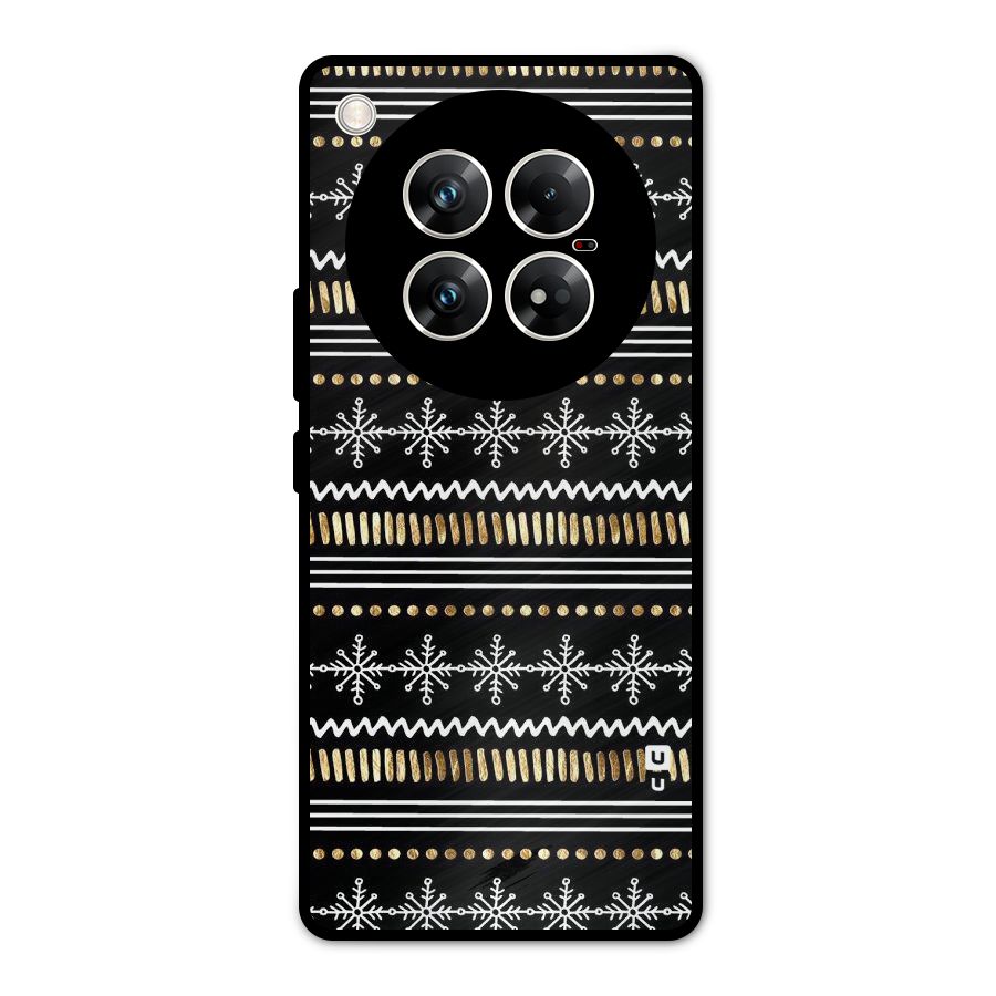 Snowflakes Gold Metal Back Case for Infinix Zero 40 5G
