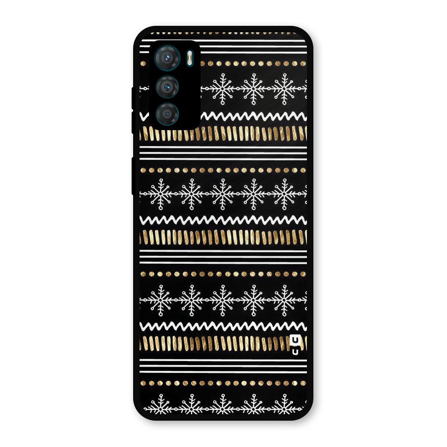 Snowflakes Gold Metal Back Case for Moto G42