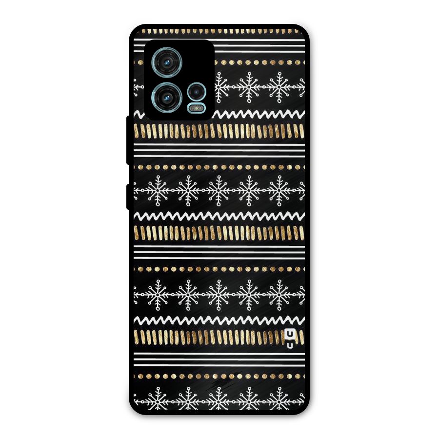 Snowflakes Gold Metal Back Case for Moto G72