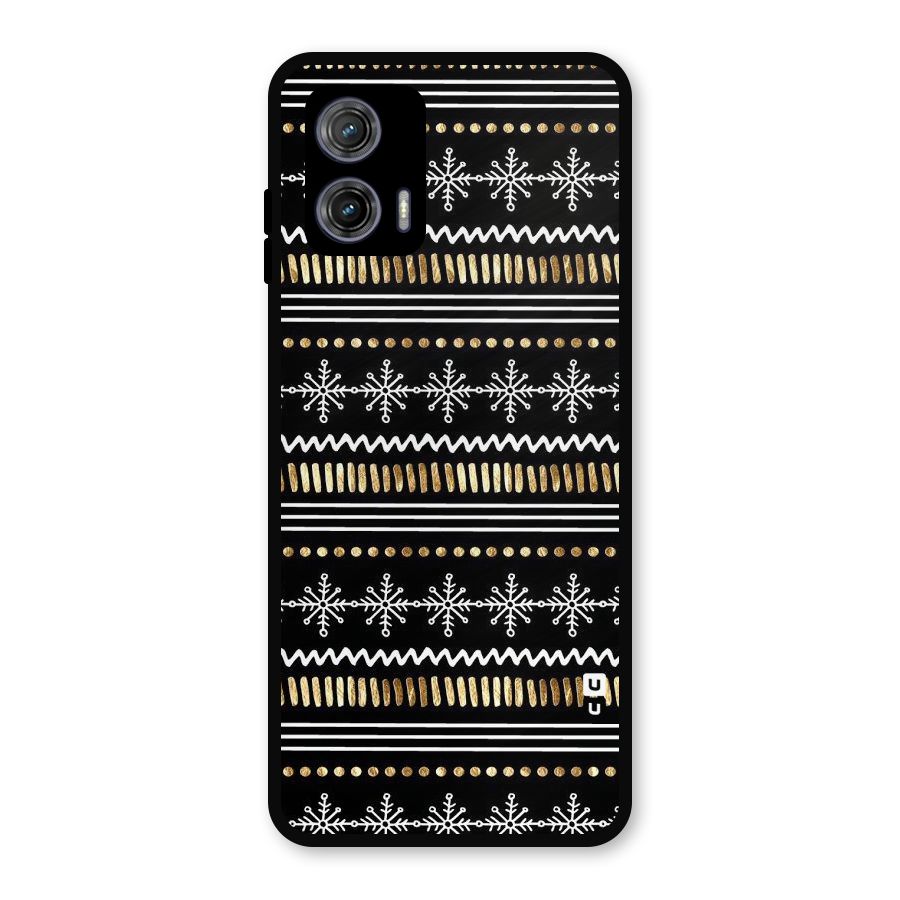 Snowflakes Gold Metal Back Case for Moto G73
