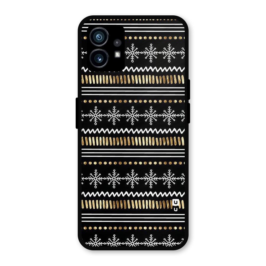 Snowflakes Gold Metal Back Case for Nothing Phone 1