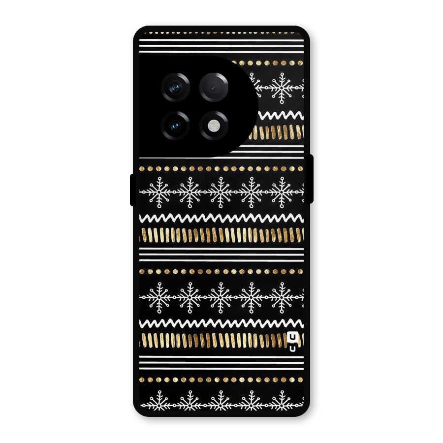 Snowflakes Gold Metal Back Case for OnePlus 11R