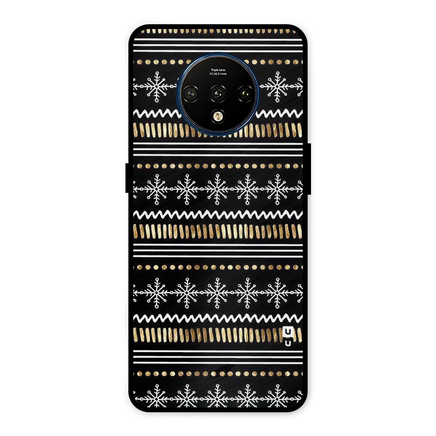 Snowflakes Gold Metal Back Case for OnePlus 7T