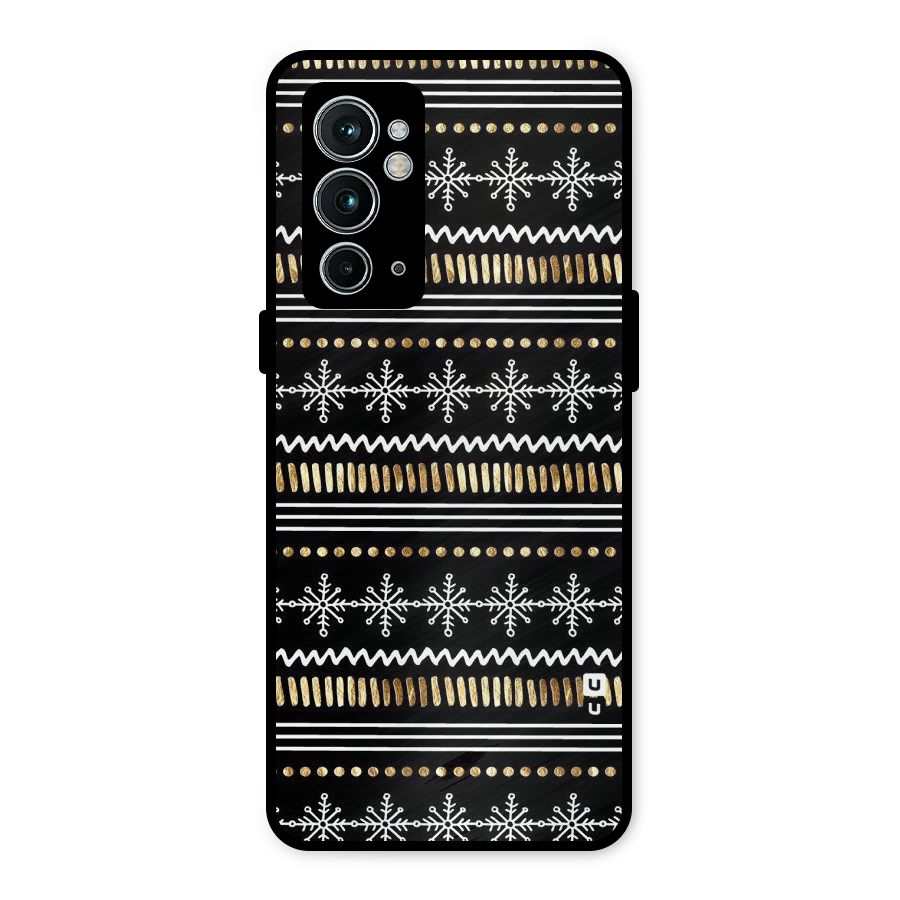 Snowflakes Gold Metal Back Case for OnePlus 9RT 5G