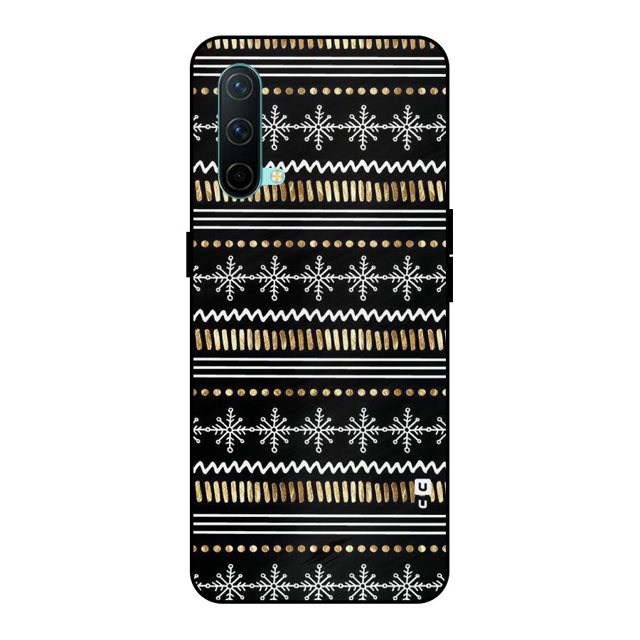 Snowflakes Gold Metal Back Case for OnePlus Nord CE 5G