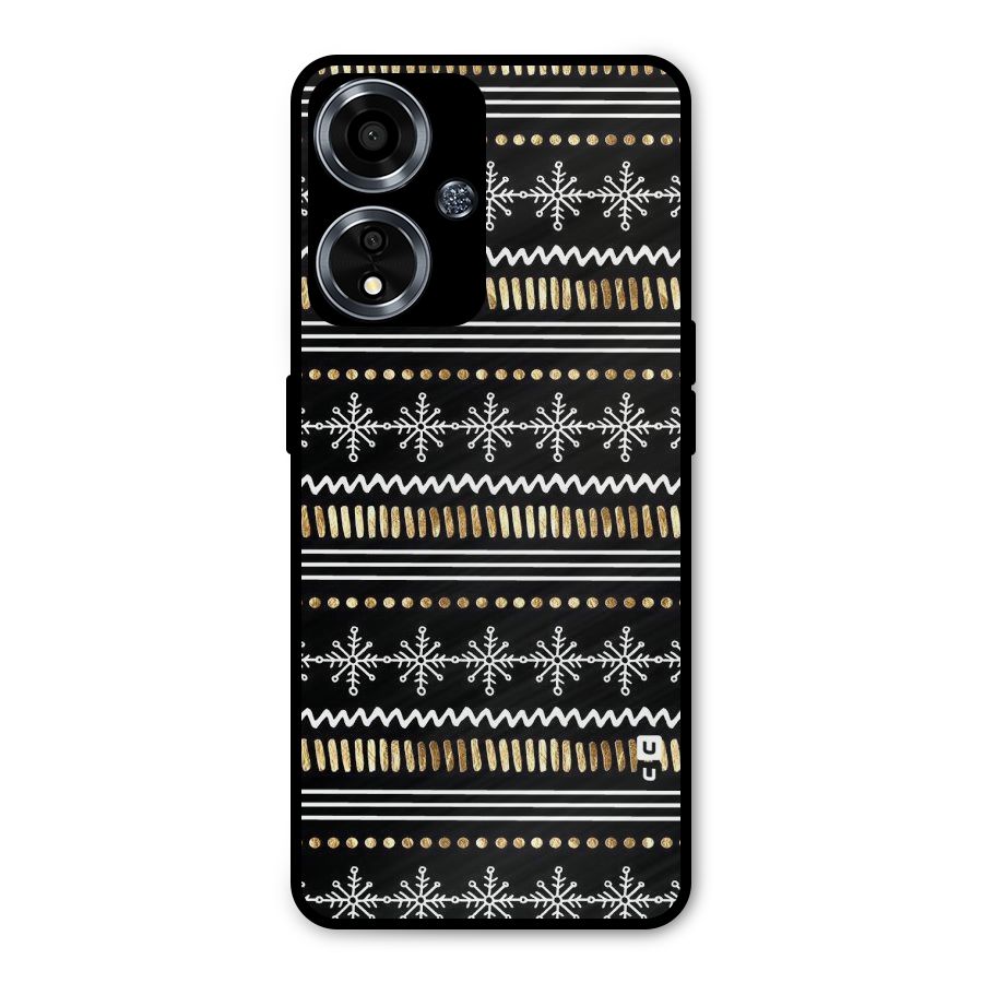 Snowflakes Gold Metal Back Case for Oppo A59