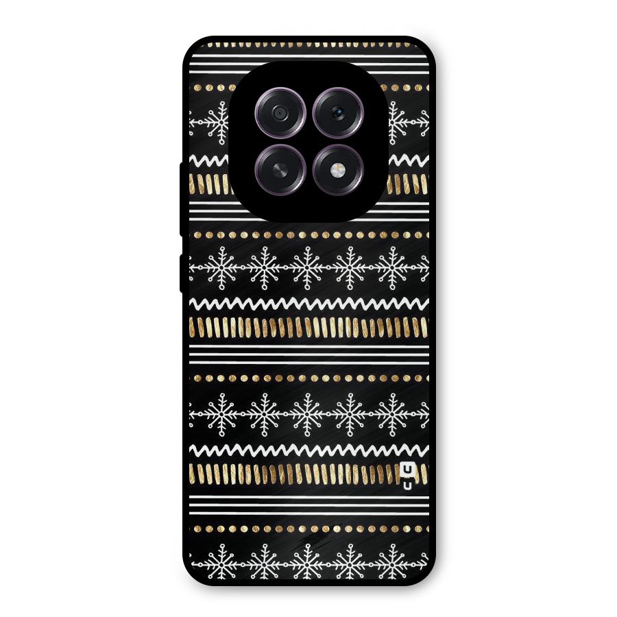 Snowflakes Gold Metal Back Case for Oppo F29