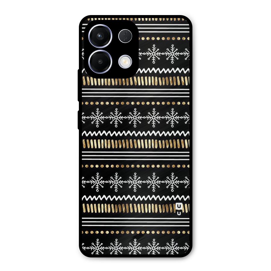 Snowflakes Gold Metal Back Case for Oppo K13