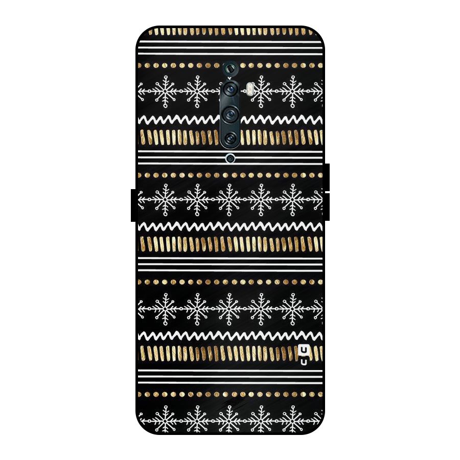 Snowflakes Gold Metal Back Case for Oppo Reno2 F