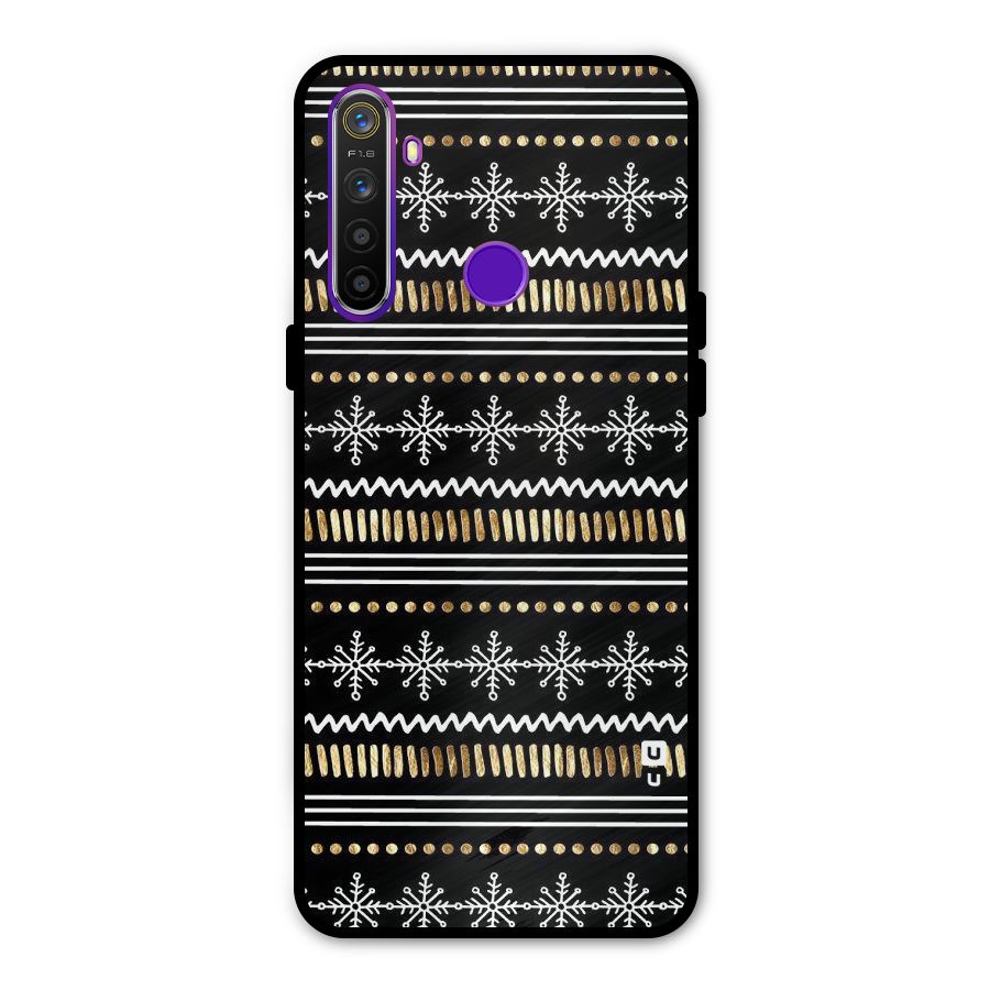 Snowflakes Gold Metal Back Case for Realme 5