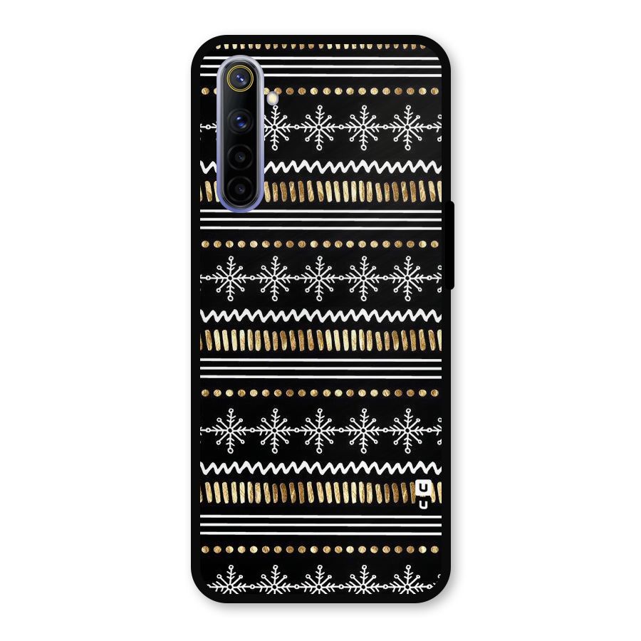 Snowflakes Gold Metal Back Case for Realme 6i