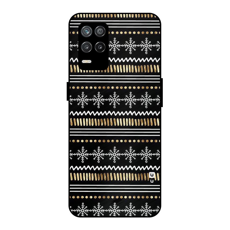 Snowflakes Gold Metal Back Case for Realme 8s 5G