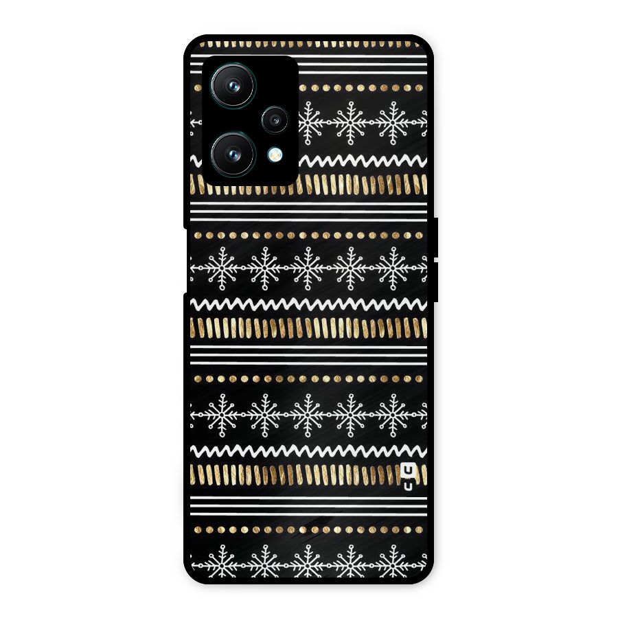 Snowflakes Gold Metal Back Case for Realme 9 Pro 5G